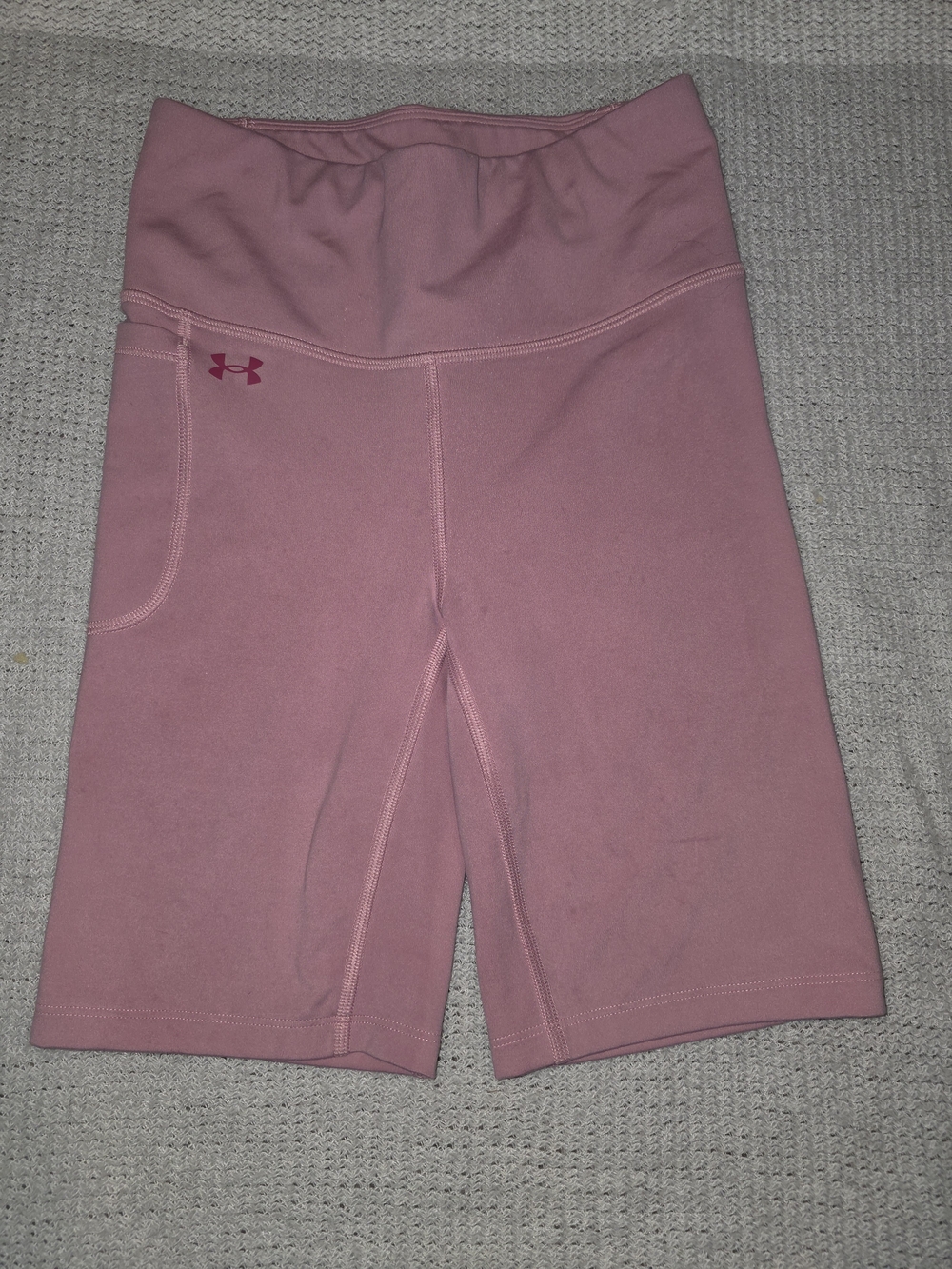 Under Armour Dusty Pink High-Rise Bike Shorts-Size Small- 8 Inches